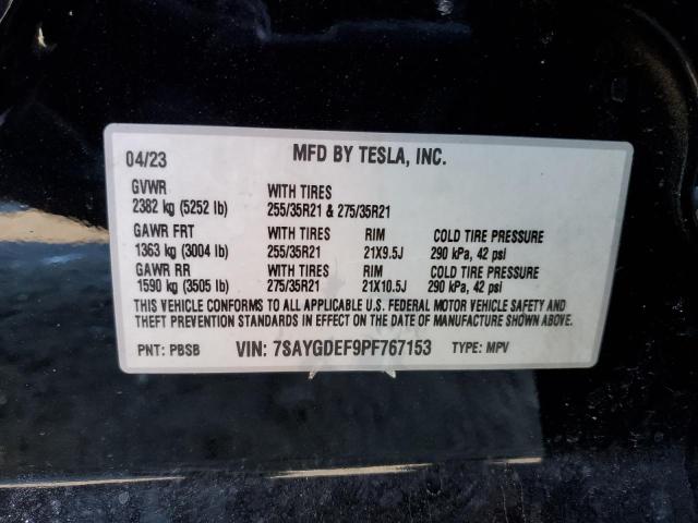 7SAYGDEF9PF767153 Tesla Model Y