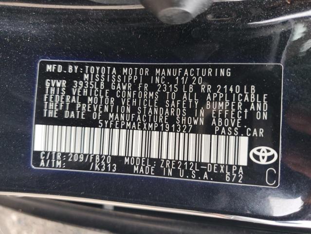 5YFEPMAEXMP191327 Toyota COROLLA LE