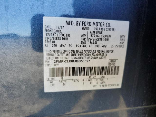 2FMPK3J98JBB53597 Ford EDGE SEL
