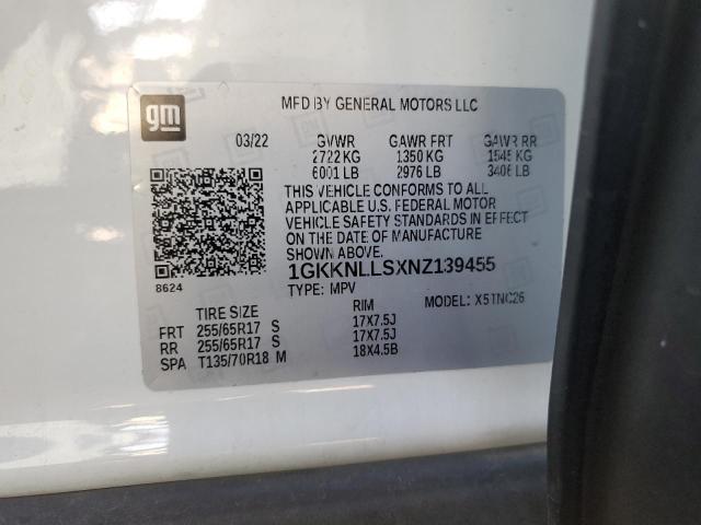 1GKKNLLSXNZ139455 GMC Acadia At4