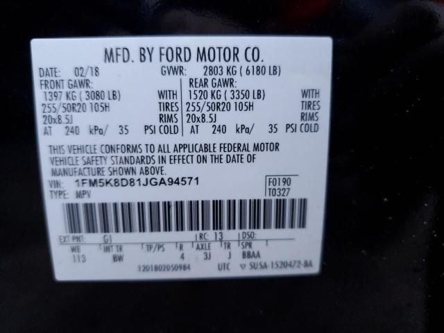 1FM5K8D81JGA94571 Ford EXPLORER XLT