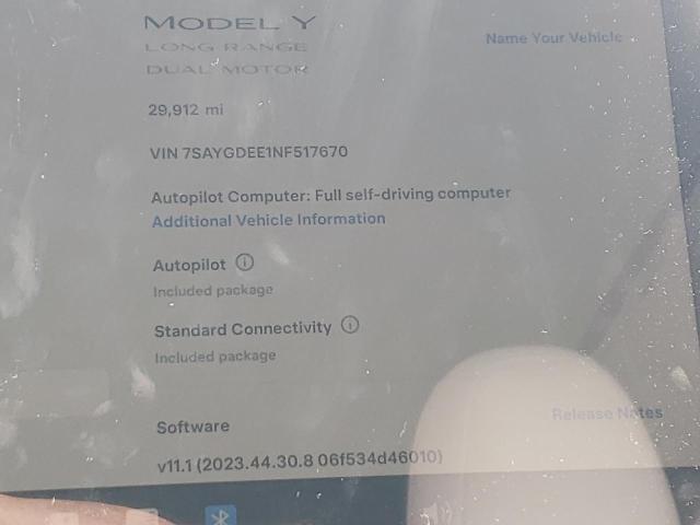 7SAYGDEE1NF517670 Tesla Model Y