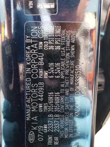 KNDCM3LD0K5331510 KIA NIRO LX