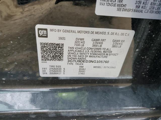 3GTU9DED3NG105760 GMC Sierra Limited K1500 Slt