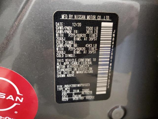 JN8AY2BB1M9791023 Nissan Armada Sl