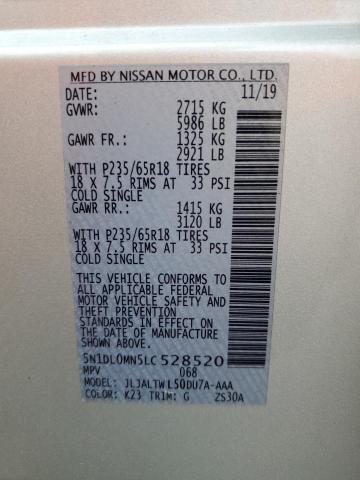 5N1DL0MN5LC528520 Infiniti QX60 LUXE