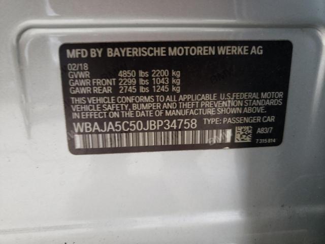 WBAJA5C50JBP34758 BMW 530 I