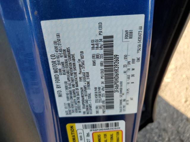3FA6P0HD6HR392609 Ford FUSION SE