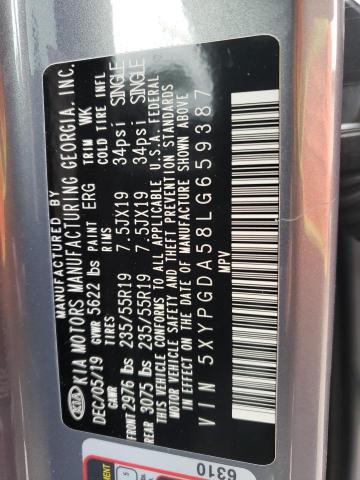 5XYPGDA58LG659387 KIA SORENTO S