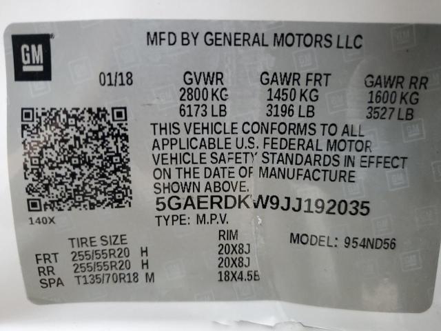 5GAERDKW9JJ192035 Buick Enclave Avenir