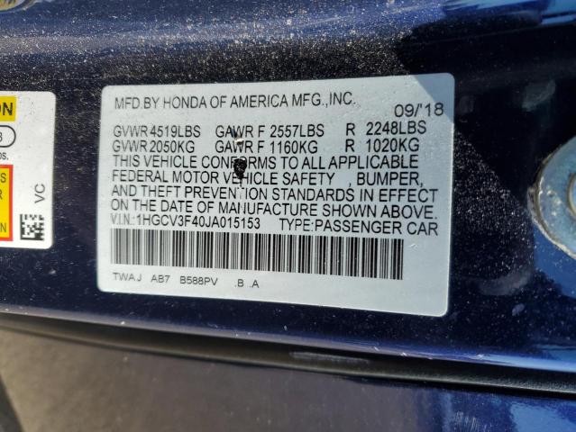 1HGCV3F40JA015153 Honda Accord Hybrid Ex