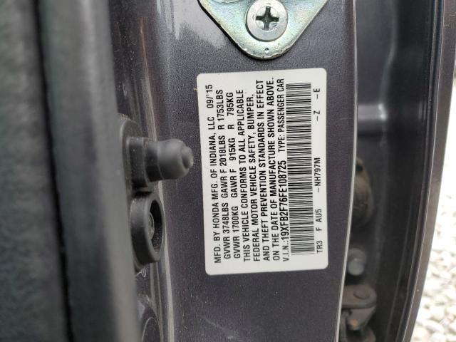 19XFB2F76FE108725 Honda CIVIC SE