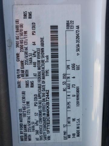 1FTYE2CM4KKB72442 Ford Transit T-150