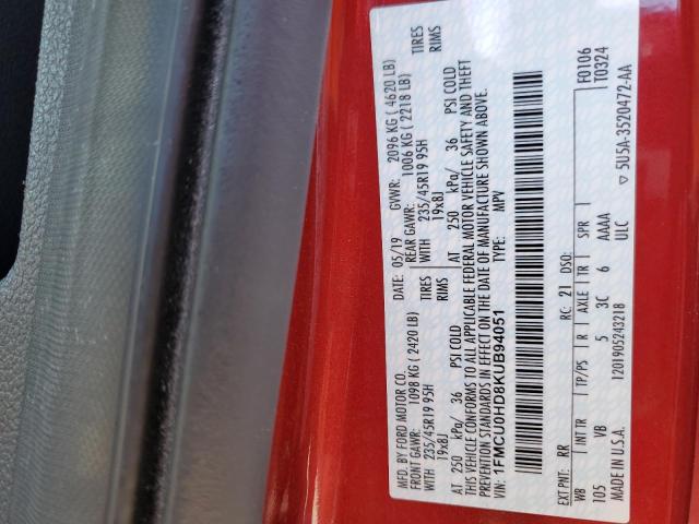1FMCU0HD8KUB94051 Ford ESCAPE SEL