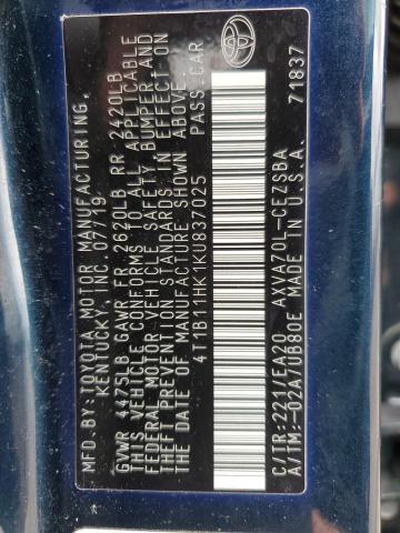 Toyota CAMRY L 2019 4T1B11HK1KU837025 Image 13