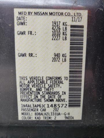 1N4AL3AP6JC148572 Nissan ALTIMA 2.5