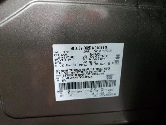 2LMTJ8KRXGBL35926 Lincoln Mkx Select