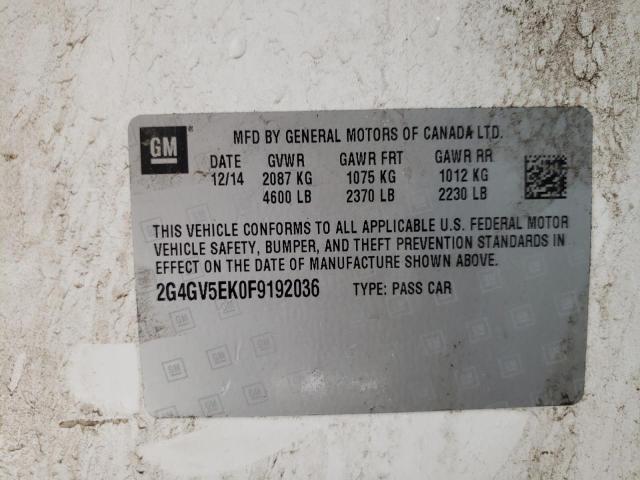 2G4GV5EK0F9192036 Buick Regal