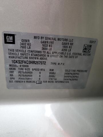 1GKS2FKC0HR267972 GMC Yukon Xl K1500 Sle