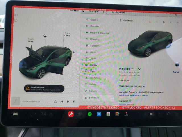 5YJYGDEE7MF232970 Tesla Model Y