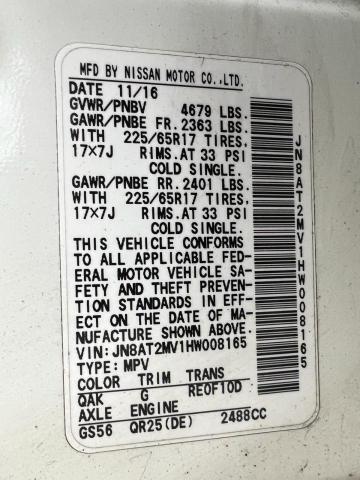 JN8AT2MV1HW008165 Nissan ROGUE S