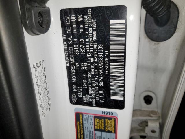 3KPA25AD7ME391139 KIA RIO S