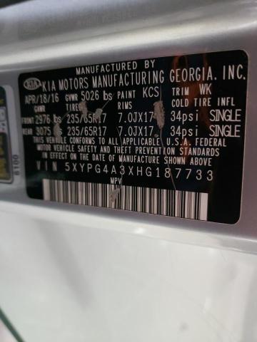 5XYPG4A3XHG187733 KIA SORENTO LX