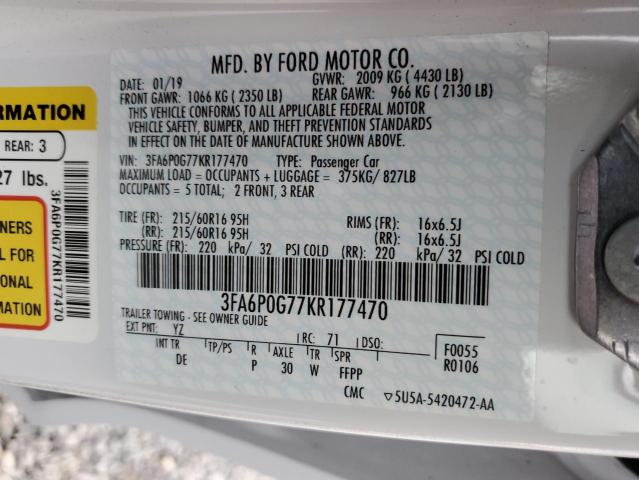3FA6P0G77KR177470 Ford FUSION S