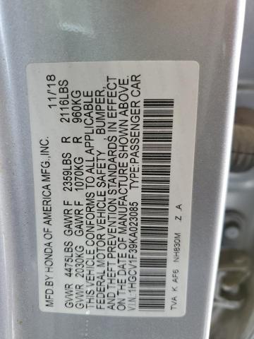1HGCV1F39KA023085 Honda Accord Sport