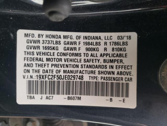 19XFC2F50JE029748 Honda Civic Lx