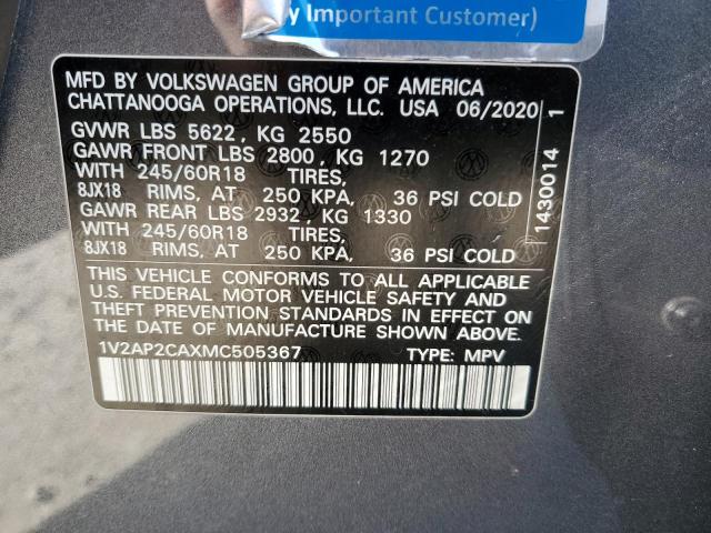 1V2AP2CAXMC505367 Volkswagen Atlas S