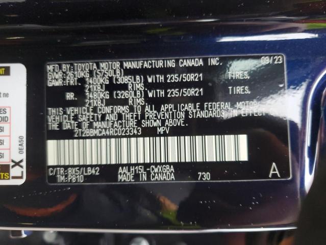 2T2BBMCA4RC023343 Lexus Rx 350h Base