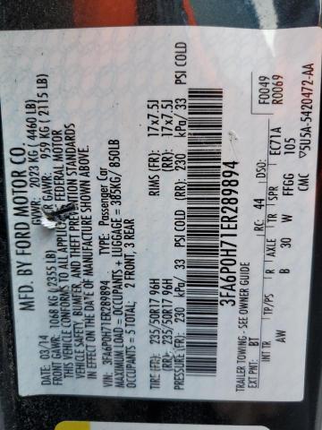 3FA6P0H71ER289894 Ford FUSION SE