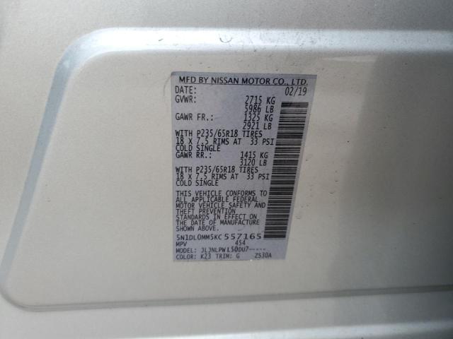 5N1DL0MM5KC557165 Infiniti QX60 LUXE