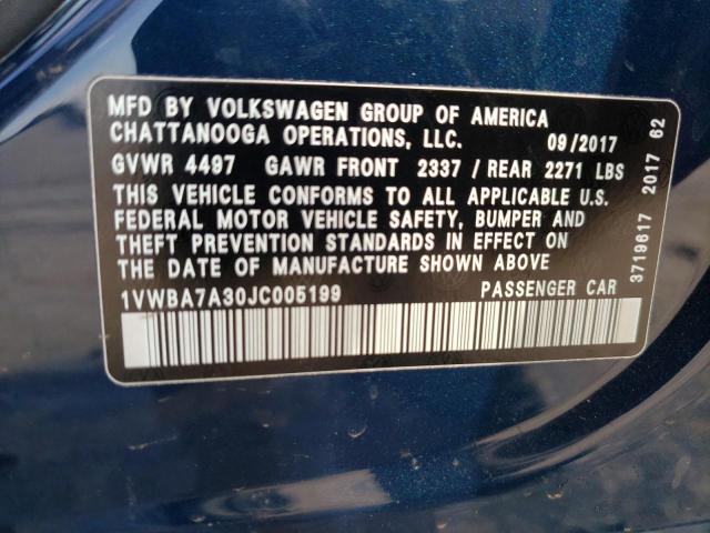 1VWBA7A30JC005199 Volkswagen PASSAT SE