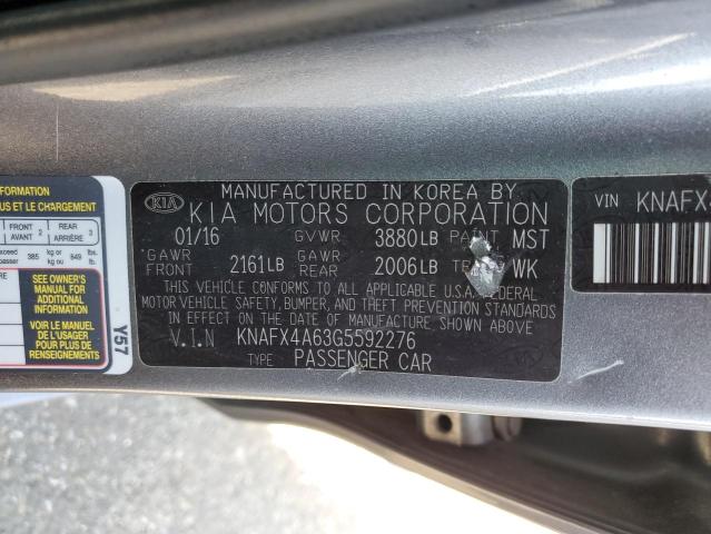 KNAFX4A63G5592276 KIA FORTE LX