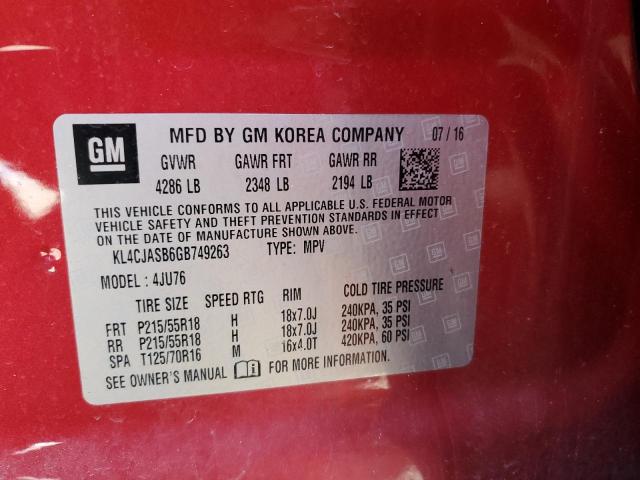 KL4CJASB6GB749263 Buick Encore