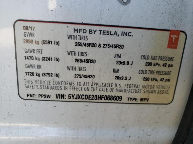 5YJXCDE20HF068609 Tesla MODEL X