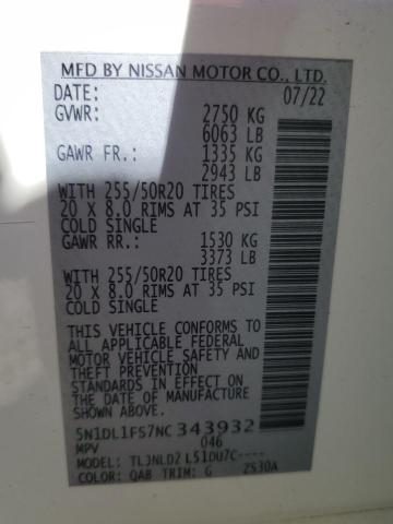 5N1DL1FS7NC343932 Infiniti QX60 LUXE