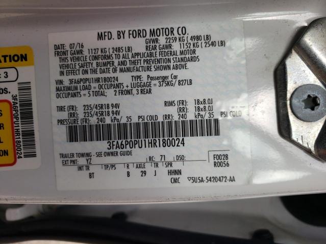 3FA6P0PU1HR180024 Ford Fusion Se Phev