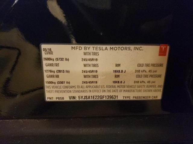 5YJSA1E22GF139631 Tesla MODEL S