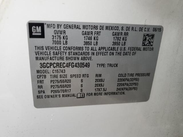 3GCPCREC4FG430549 Chevrolet Silverado C1500 Lt