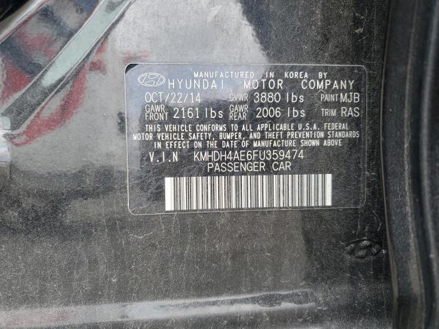 KMHDH4AE6FU359474 Hyundai ELANTRA SE