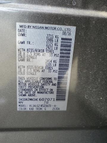 5N1DR2MN1HC607071 Nissan Pathfinder S