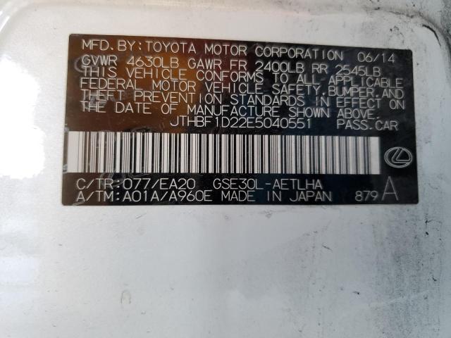 JTHBF1D22E5040551 Lexus IS 250