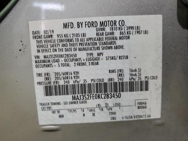 MAJ3S2FE0KC283450 Ford ECOSPORT S