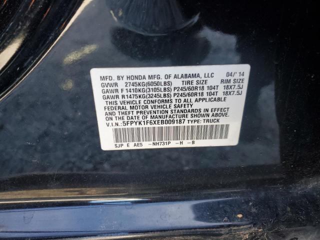 5FPYK1F6XEB009187 Honda Ridgeline Rtl-s