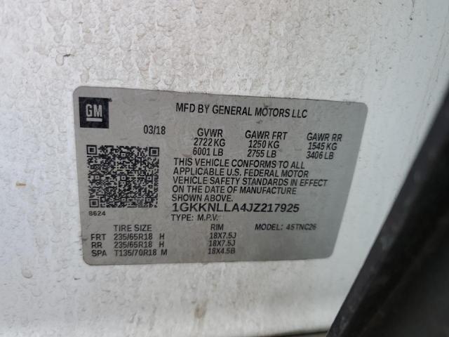 1GKKNLLA4JZ217925 GMC ACADIA SLE