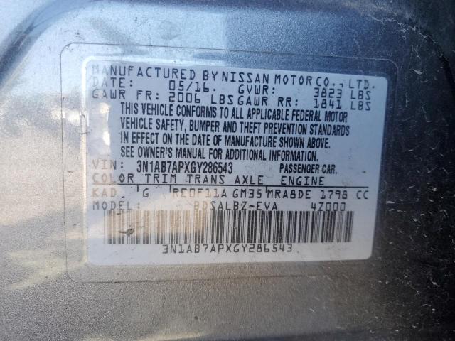 3N1AB7APXGY286543 Nissan SENTRA S