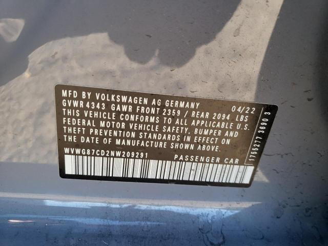 WVWG87CD2NW209291 Volkswagen GTI S